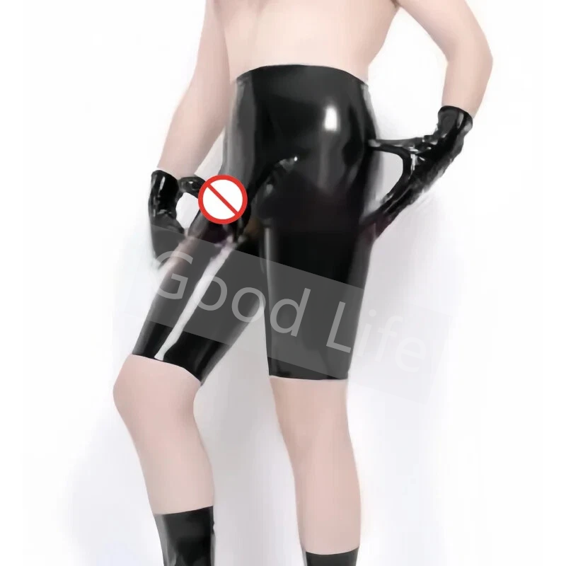 Wetsuit Men - Мужские черные сексуальные латексные трусы-боксеры ручной